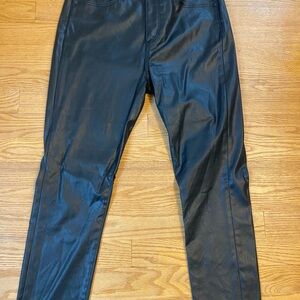 LOFT Black Faux Leather Pants